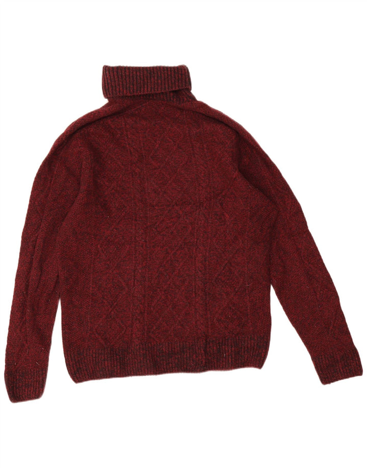 Pulover pentru bărbați Lacoste cu gât rulat, mărime 5, lână mare bordeaux