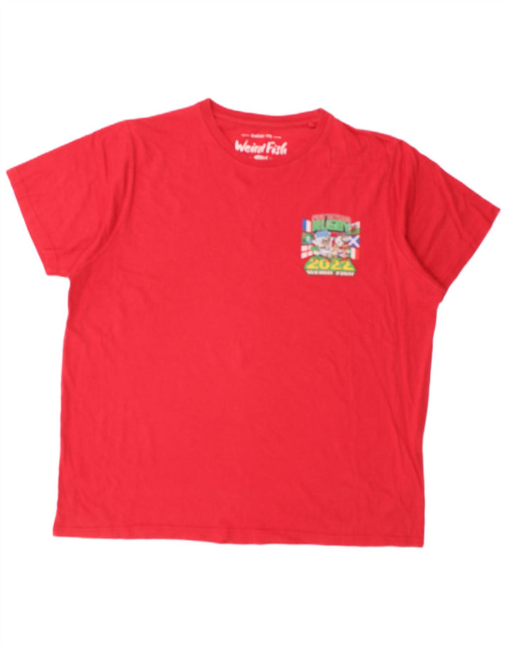 WEIRD FISH Tricou grafic pentru bărbați Top 2XL bumbac roșu