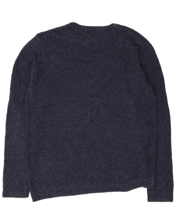 Pulover Jack & Jones pentru bărbați, cu gât crew, XL, bumbac cu pete, albastru bleumarin