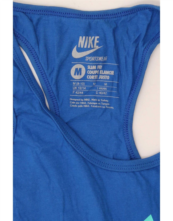 Top cu vestă grafică Nike pentru femei Slim Fit UK 12/14 Medium Blue