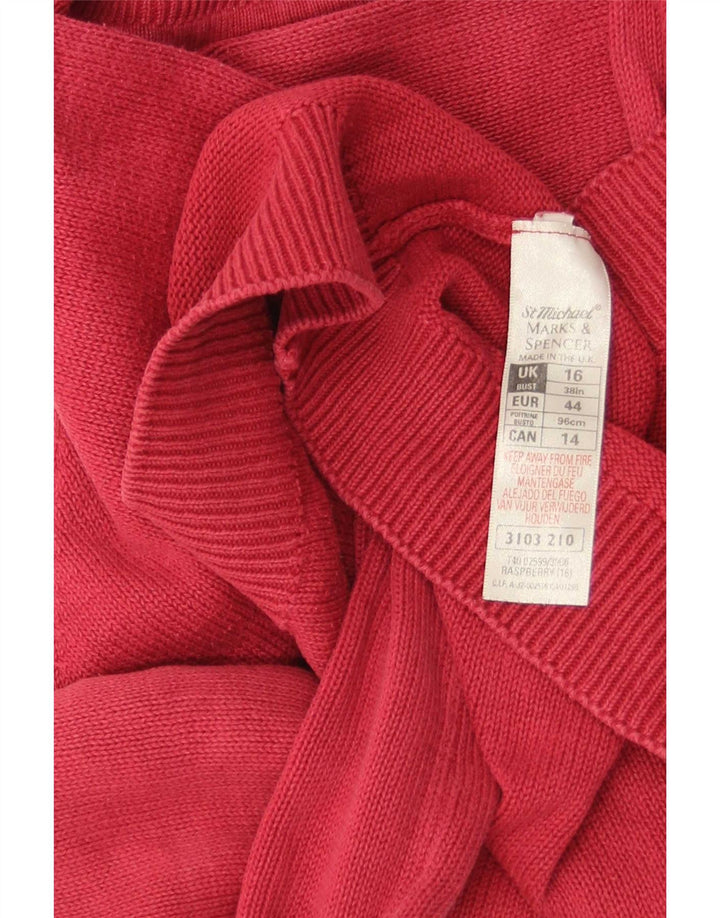 Marks & Spencer Pulover supradimensionat cu gât de barcă pentru femei UK 16 Large Red