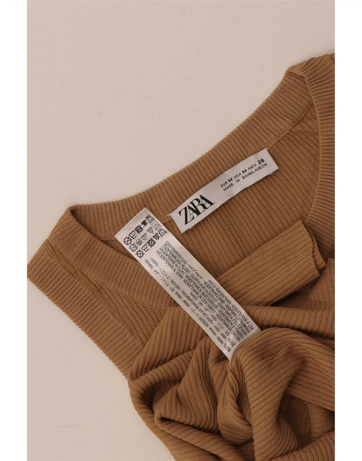 Vest Vest Top Femei Zara UK 12 Medium Brown Viscose