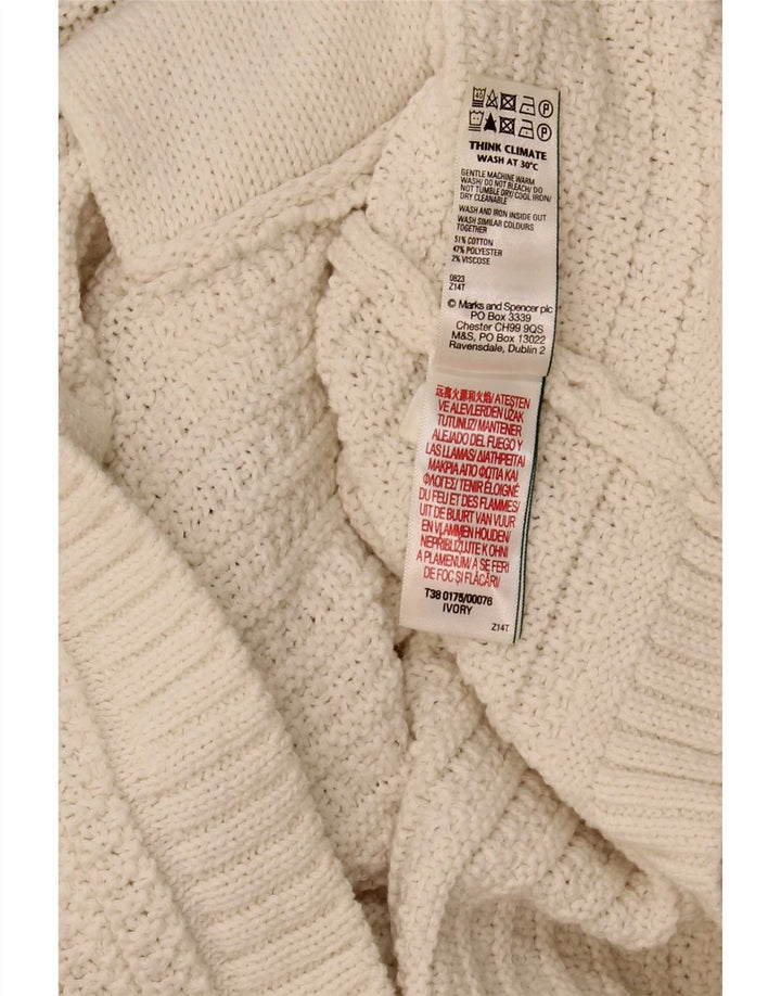 Marks & Spencer Pulover Crop Cardigan pentru Damă UK 16 Large Off White