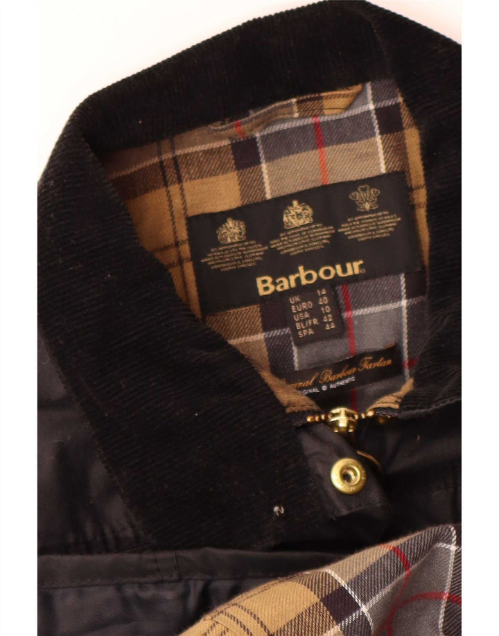 Jachetă pentru femei Barbour din bumbac cerat UK 14 mare neagră