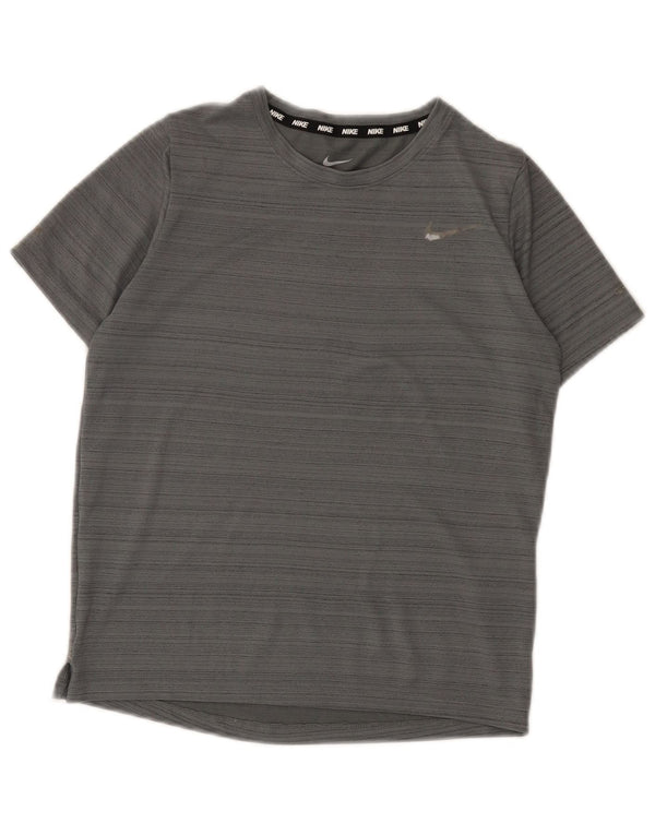 Tricou Nike Dri Fit pentru băieți Top 10-11 ani Poliester cu dungi gri mediu