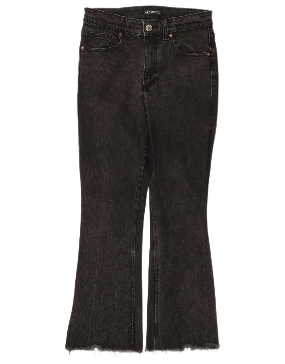 Blugi evazați pentru femei ZARA EU 38 Small W28 L25 Bumbac negru