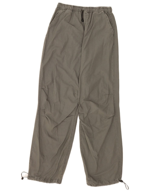 Pantaloni casual pentru femei Zara cu picioare largi EU 34 2XS L24 L30 bumbac cu carouri gri