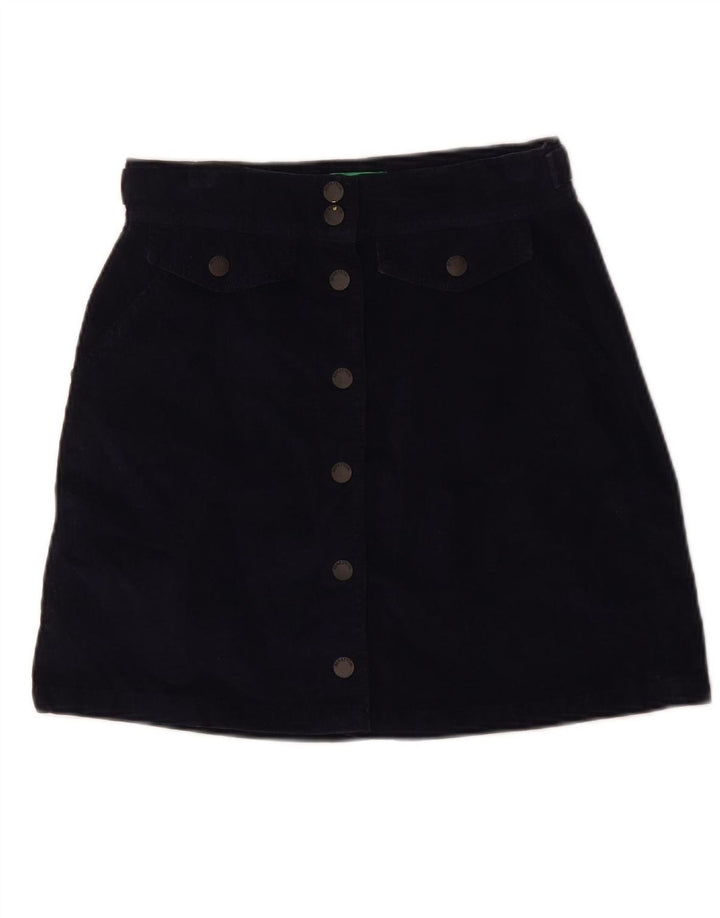 BENETTON Womens Mini Corduroy Skirt W28 Medium  Navy Blue