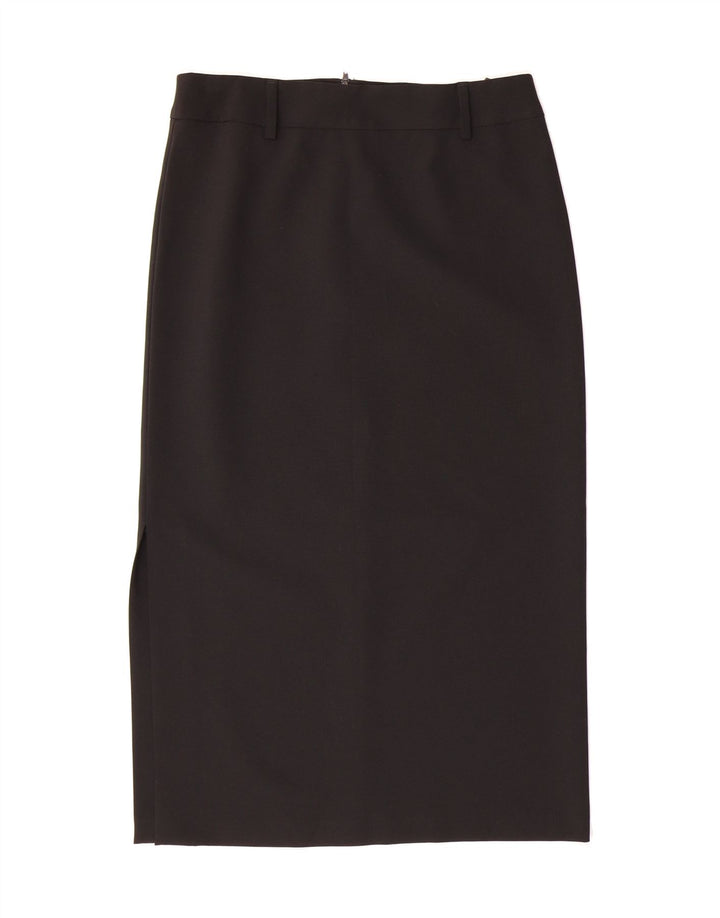 BENETTON Womens Midi Skirt IT 42 Medium W30 Black Polyester Vintage Benetton and Second-Hand Benetton from Messina Hembry 