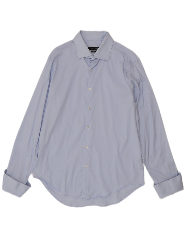Cămașă formală pentru bărbați Zara XL, albastru, bumbac