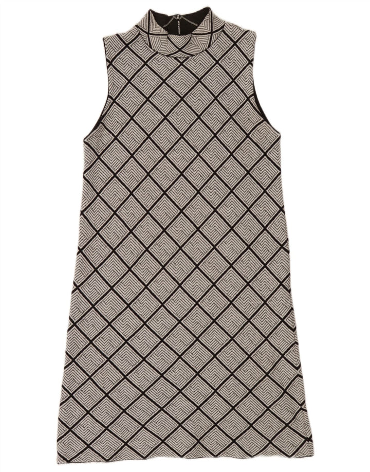 Rochie fără mâneci pentru femei Zara UK 14, mare, gri, geometrică