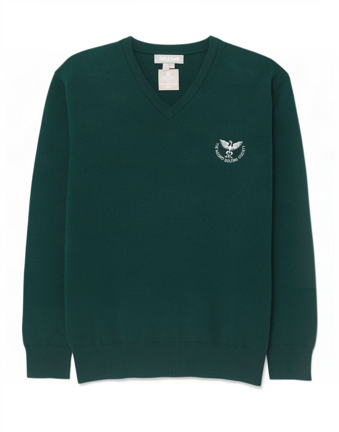 Pulover cu decolteu în V Lyle & Scott pentru bărbați, lână verde 2XL