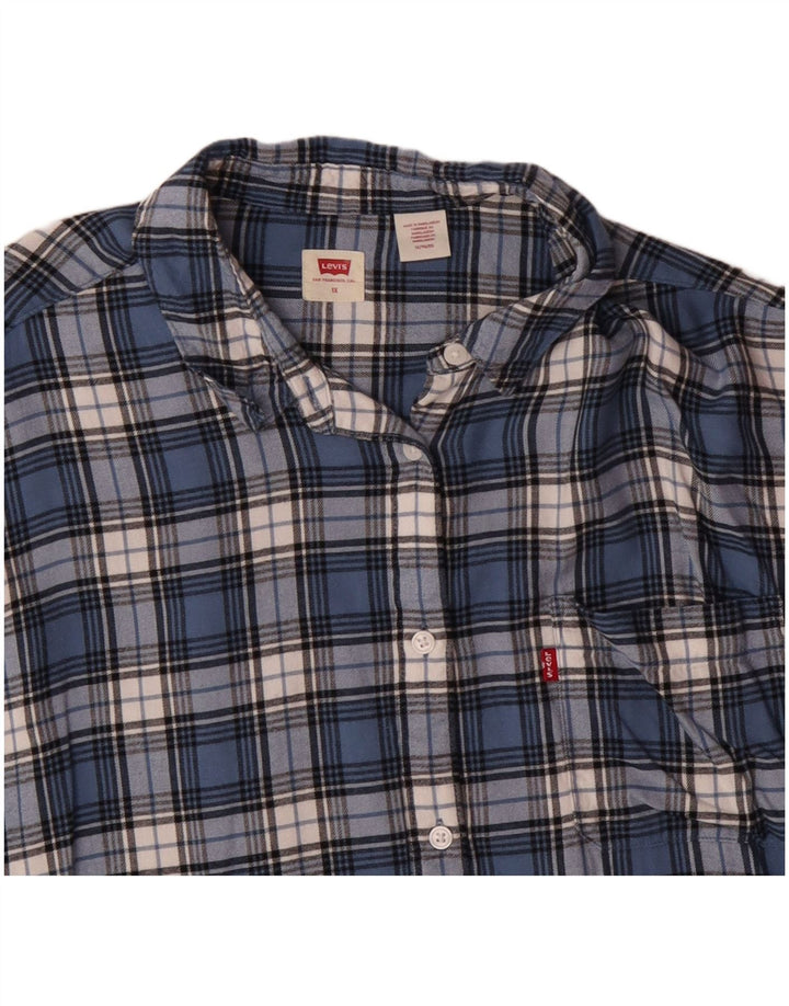 Cămașă de flanel Levi's pentru femei UK 18 XL Blue Check Bumbac