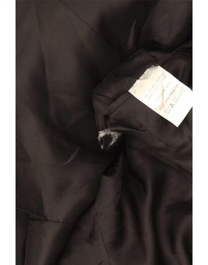 Vintage Mens 2 Button Blazer Jacket IT 42 XL Black Wool