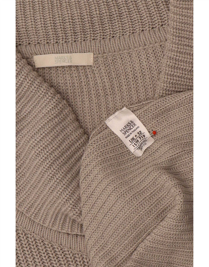 Rochie cu pulover cu mânecă lungă pentru femei Marks & Spencer, cu gât rulat, UK 12, gri mediu