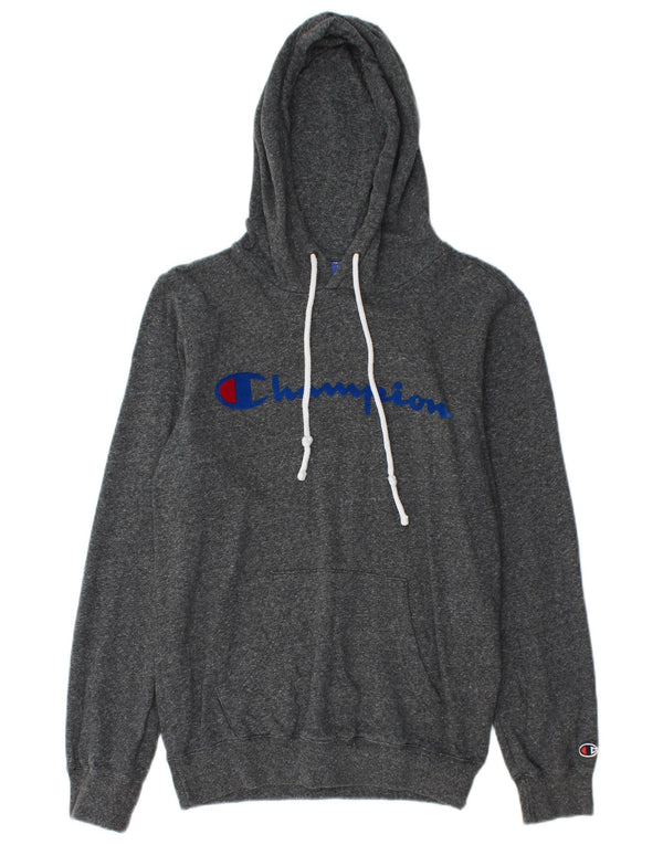 Pulover pentru bărbați CHAMPION cu hanoră grafică XS, bumbac cu pete gri