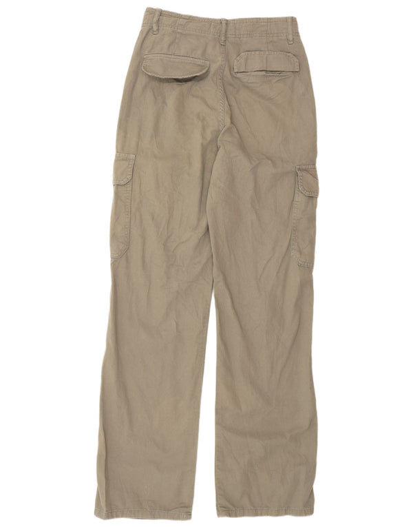 Pantaloni cargo drepti pentru femei Zara EU 32 2XS W22 L30 Kaki Bumbac