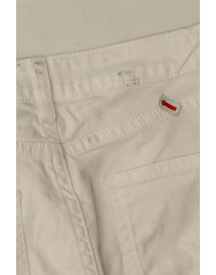 Fat Face Blugi Capri pentru femei UK 12 Medium W28 L20 Bumbac alb