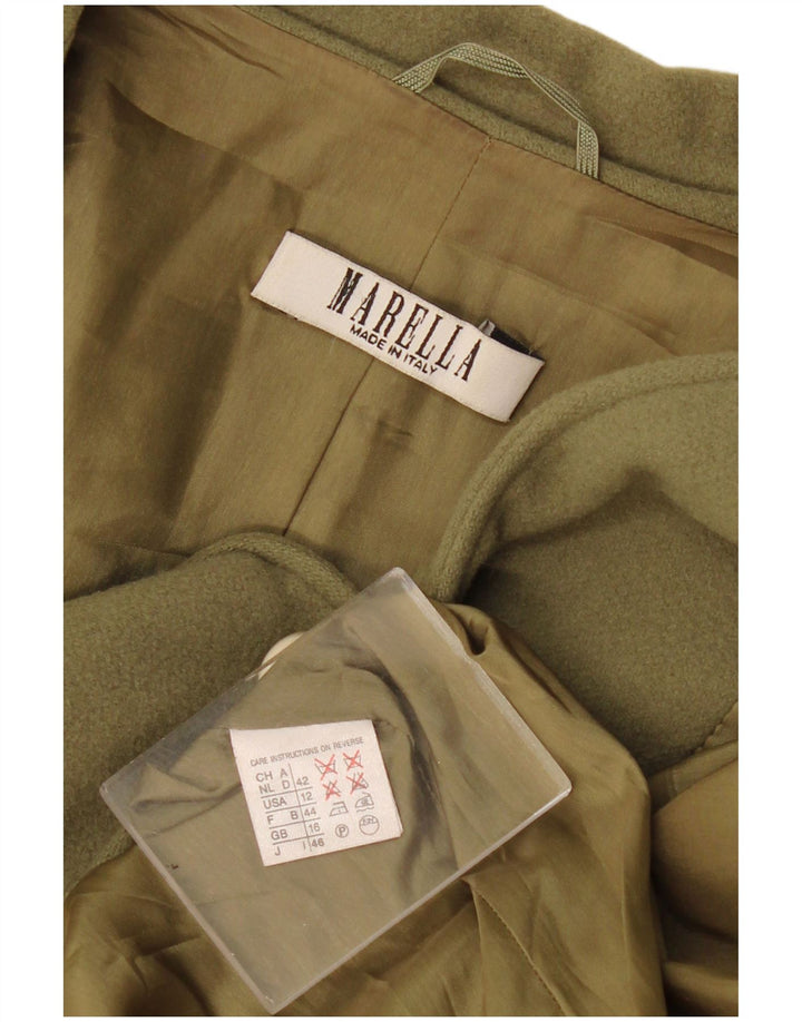 Jachetă Blazer pentru femei Marella cu 1 nasture Marea Britanie 16 Kaki Cașmir