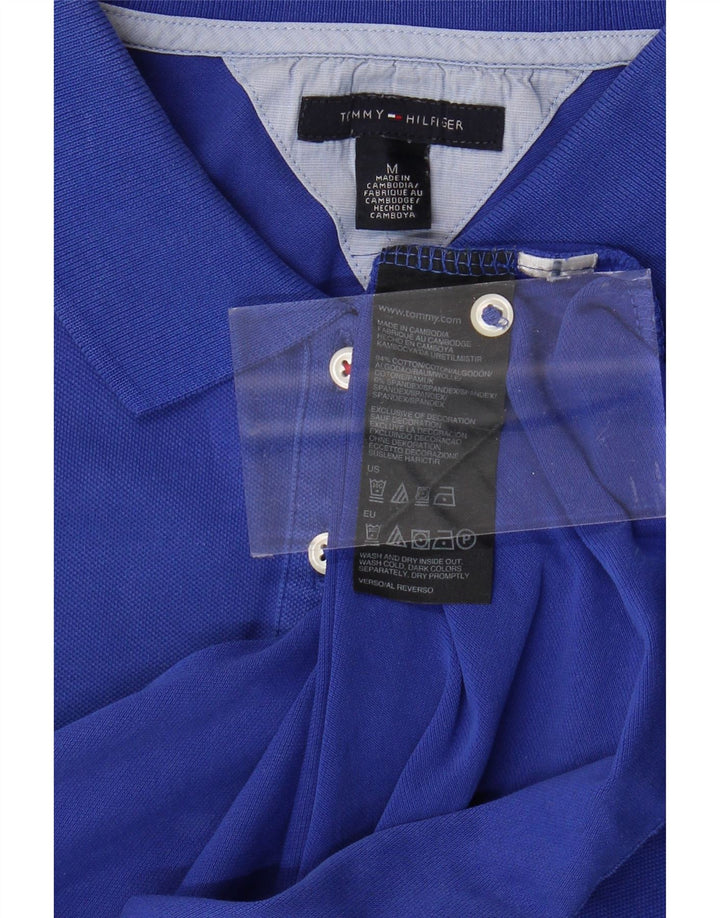 TOMMY HILFIGER Tricou polo pentru femei UK 12 Bumbac albastru mediu
