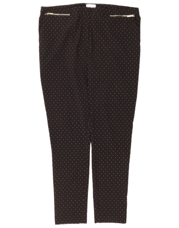 Pantaloni casual skinny M&Co pentru femei UK 18 XL W38 L28 Viscoză cu pete negre