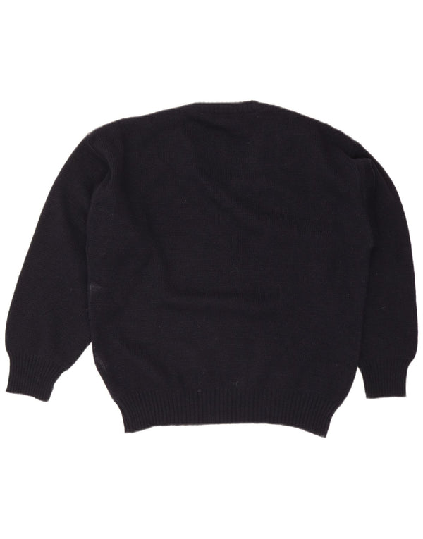 Tris Line Pulover cu decolteu în V pentru bărbați IT 48 Medium Bleumarin Lână cu dungi