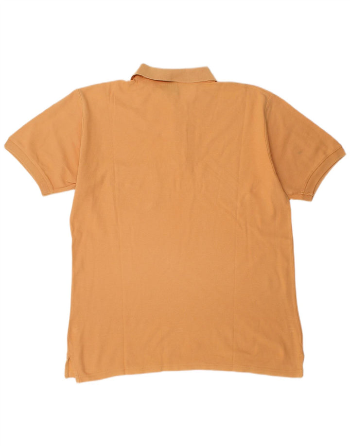 VINTAGE Mens Polo Shirt Large Orange Cotton