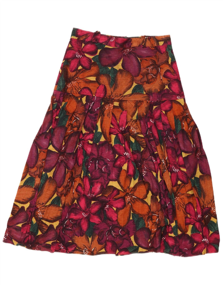 Fustă A-Line Vintage Femei IT 42 Medium W26 Multicolor Floral