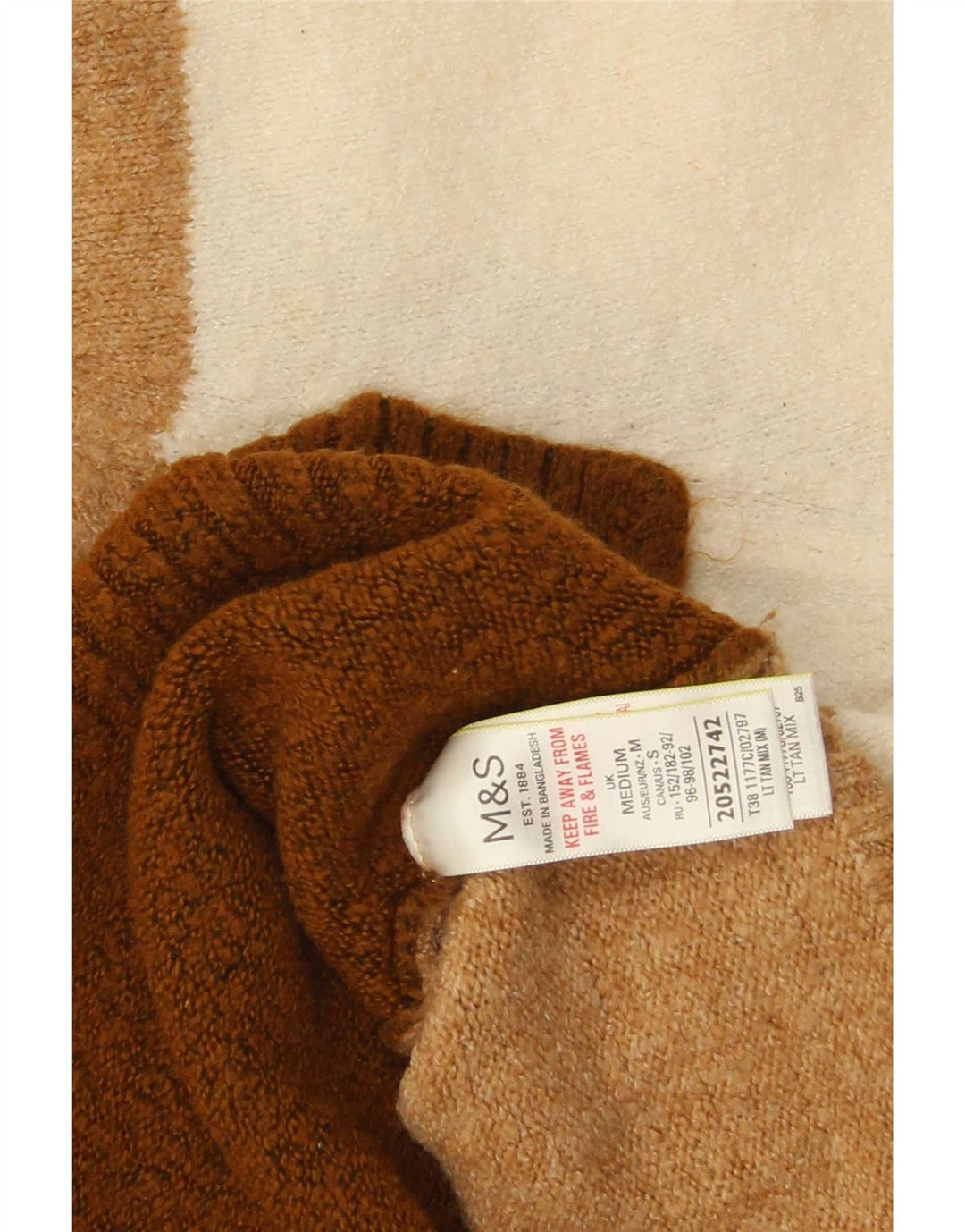 Pulover pentru femei Marks & Spencer cu decolteu rotund, maro mediu, UK 12