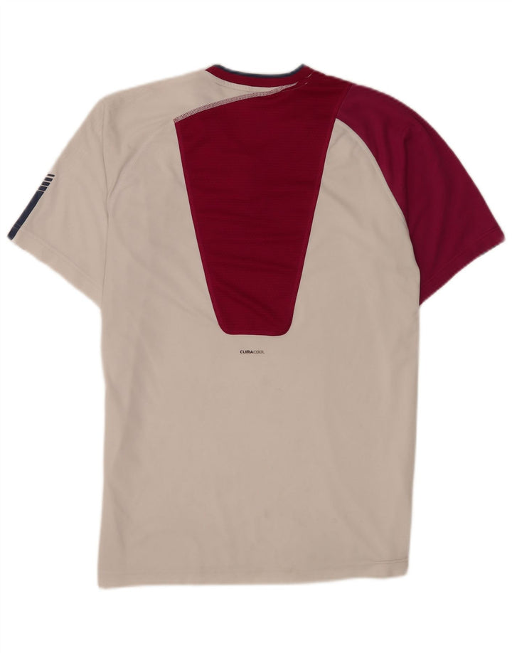 Tricou Adidas Climacool pentru bărbați Top Mediu Alb Poliester Colorblock
