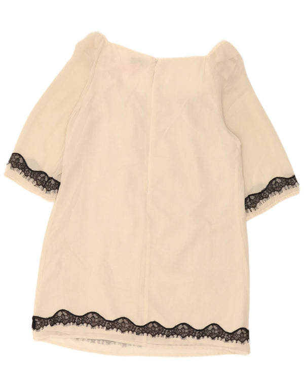 Rochie schimbătoare pentru femei Lipsy cu mâneci 3/4 UK 14 Poliester alb mediu mediu