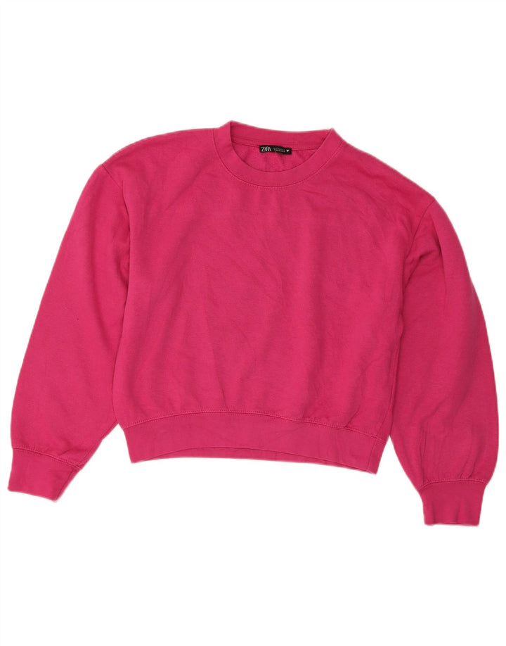 Pulover Oversized Crop pentru Damă Zara UK 10 Mic Roz