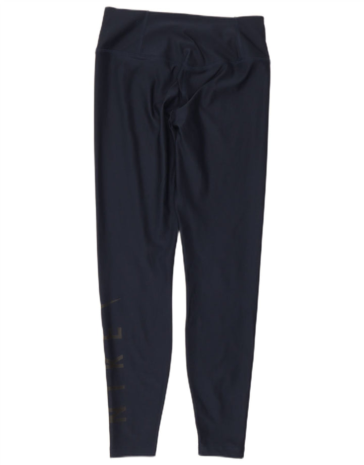 Leggings cu grafice Nike Dri Fit pentru femei UK 8 Small Bleumarin