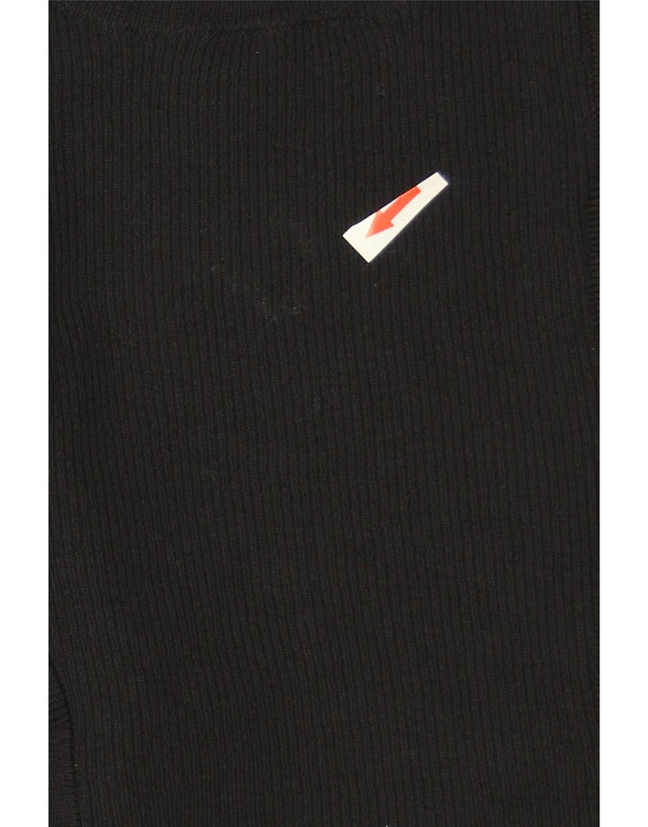 Pulover pentru damă Zara, cu volane în față, cu gât crew, UK 12 Medium Negru