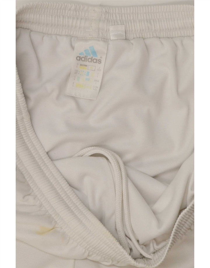 Pantaloni scurți sport Adidas pentru bărbați, mari, alb, din poliester
