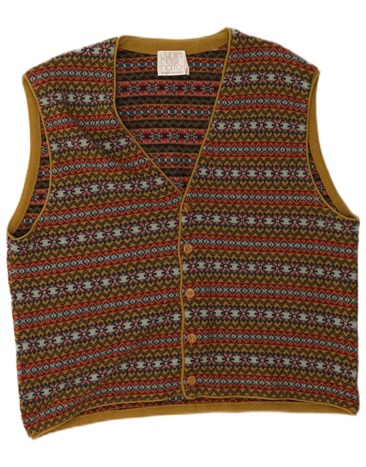 Cardigan Vintage fără mâneci pentru bărbați, mijlociu, multicolor, Fair Isle