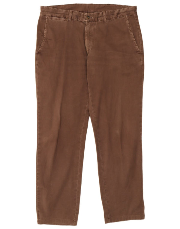 Kappa Mens Straight Chino Trousers IT 50 Large W36 L30 Brown Cotton