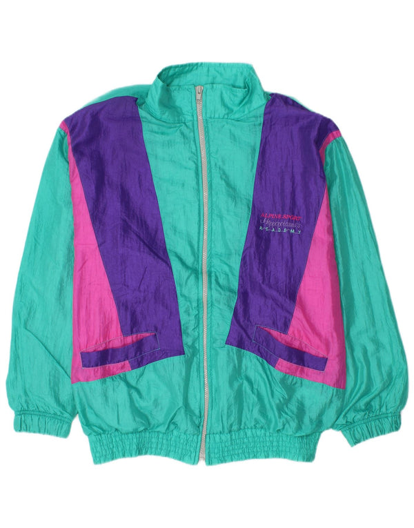 Jachetă de top pentru trening vintage pentru bărbați, cu croială largi, mic turcoaz