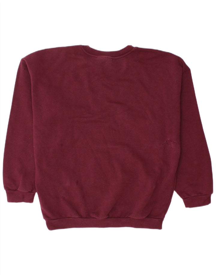 Pulover supradimensionat pentru femei Adidas UK 10 Bumbac burgundy mic