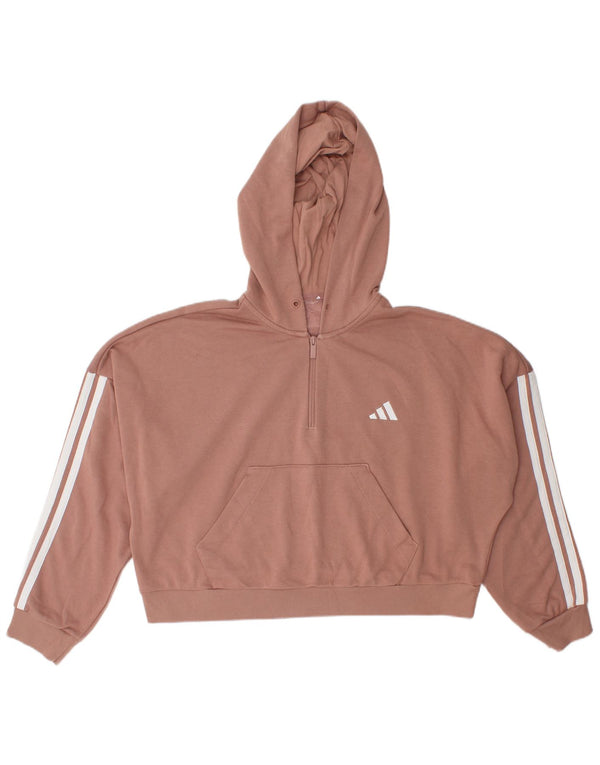 Jumper Adidas Crop Oversized Zip Gât pentru femei UK 16 Large Pink