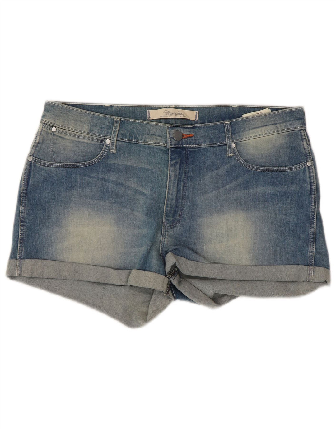 Pantaloni scurți din denim Wrangler pentru femei W32, bumbac albastru mare