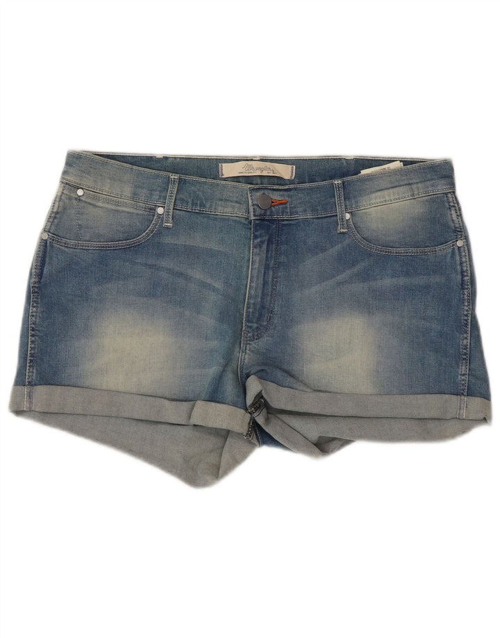 Pantaloni scurți din denim Wrangler pentru femei W32, bumbac albastru mare