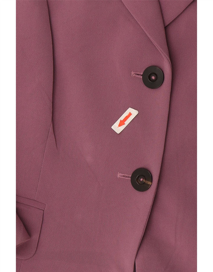 Blazer pentru femei Max Mara cu 2 nasturi și mâneci 3/4 UK 16, mare, roz