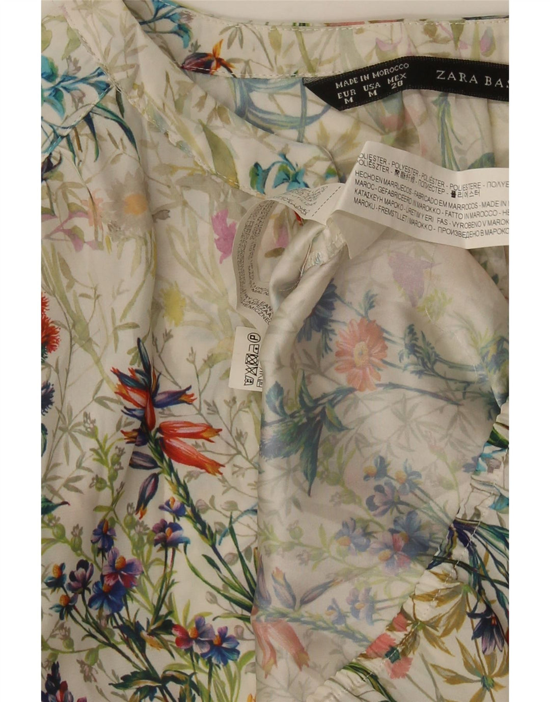 Bluză pentru femei Zara UK 12 Poliester Floral Multicolor Mediu