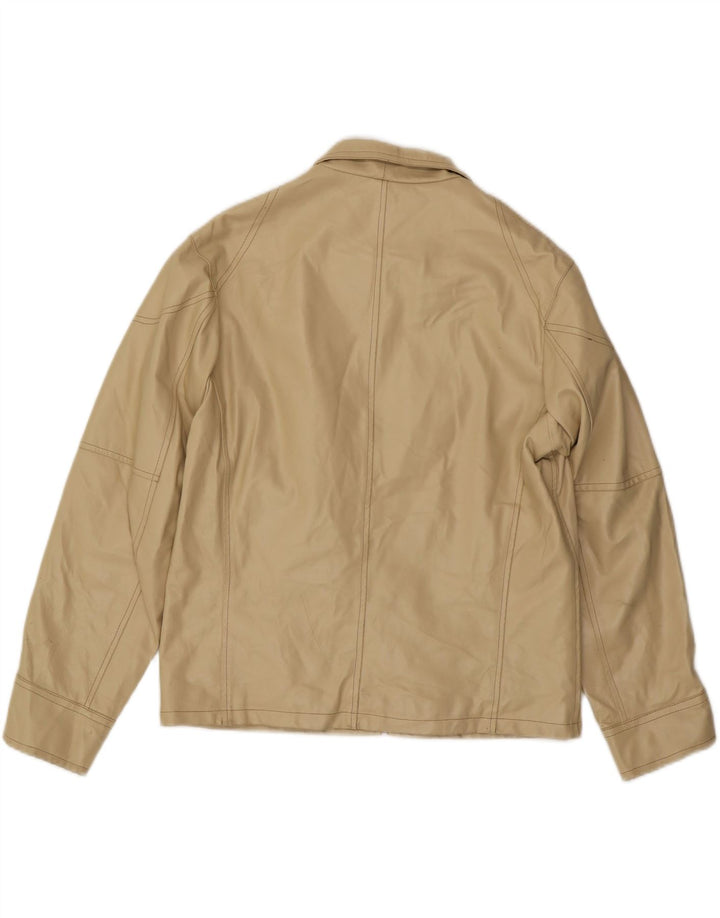 Jachetă de piele pentru bărbați VINTAGE UK 40, mare, bej, piele