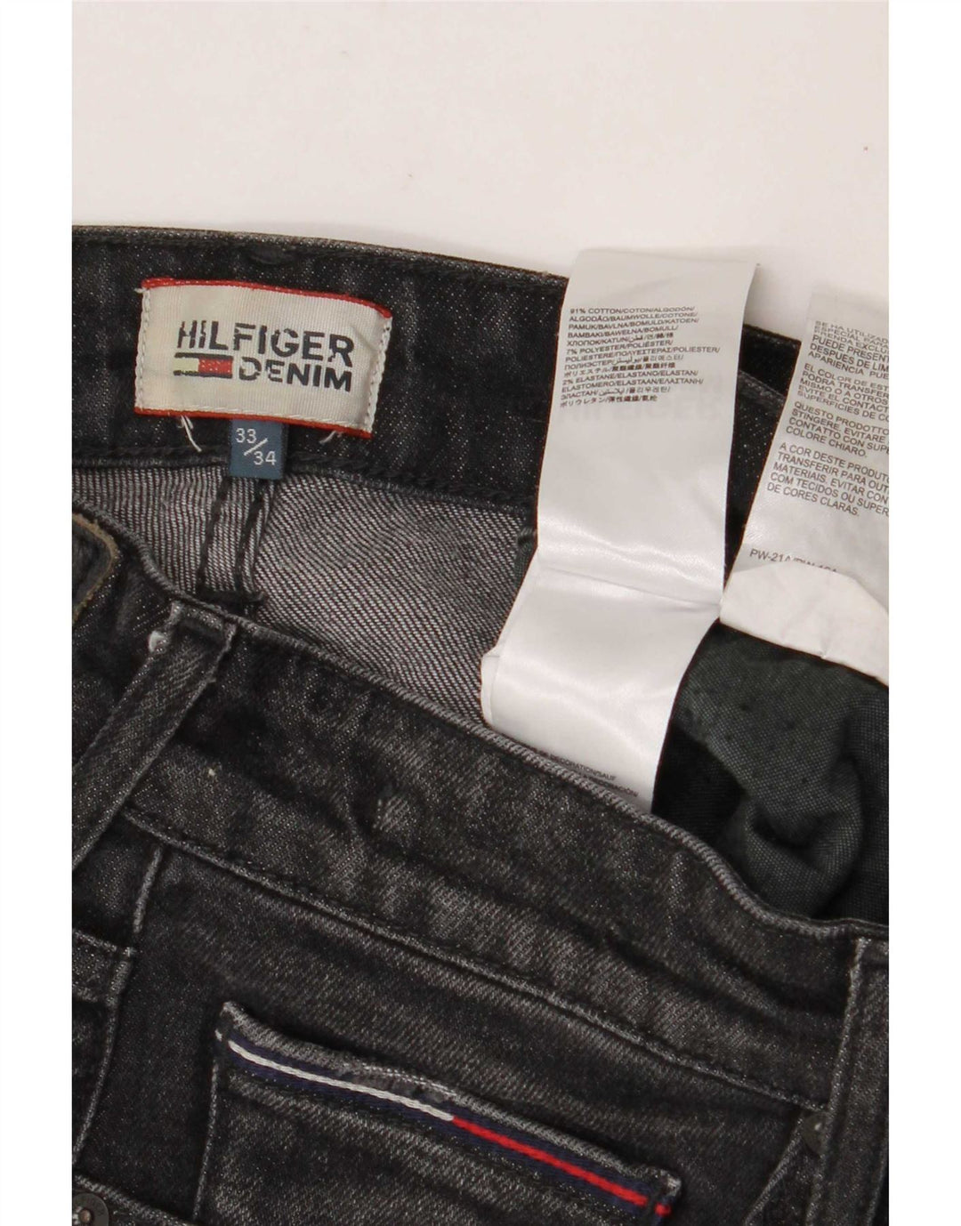 Blugi slim pentru bărbați Tommy Hilfiger W33 L34 bumbac gri