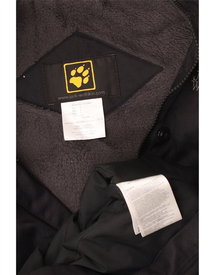 Jack Wolfskin Jachetă de vânt supradimensionată cu glugă pentru femei UK 10 Small Black