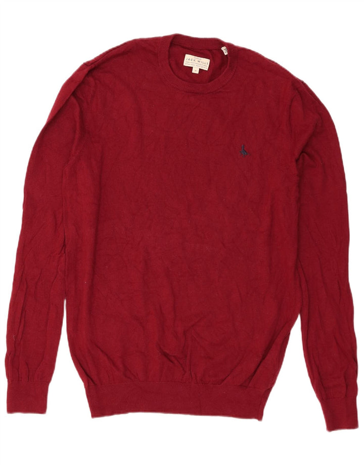 Pulover Jack Wills pentru bărbați, cu formă regulată, cu decolteu rotund, bumbac roșu mediu