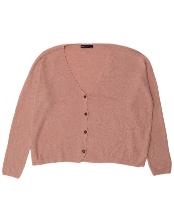 Pulover cardigan supradimensionat pentru femei Marks & Spencer UK 16, mare, roz acrilic