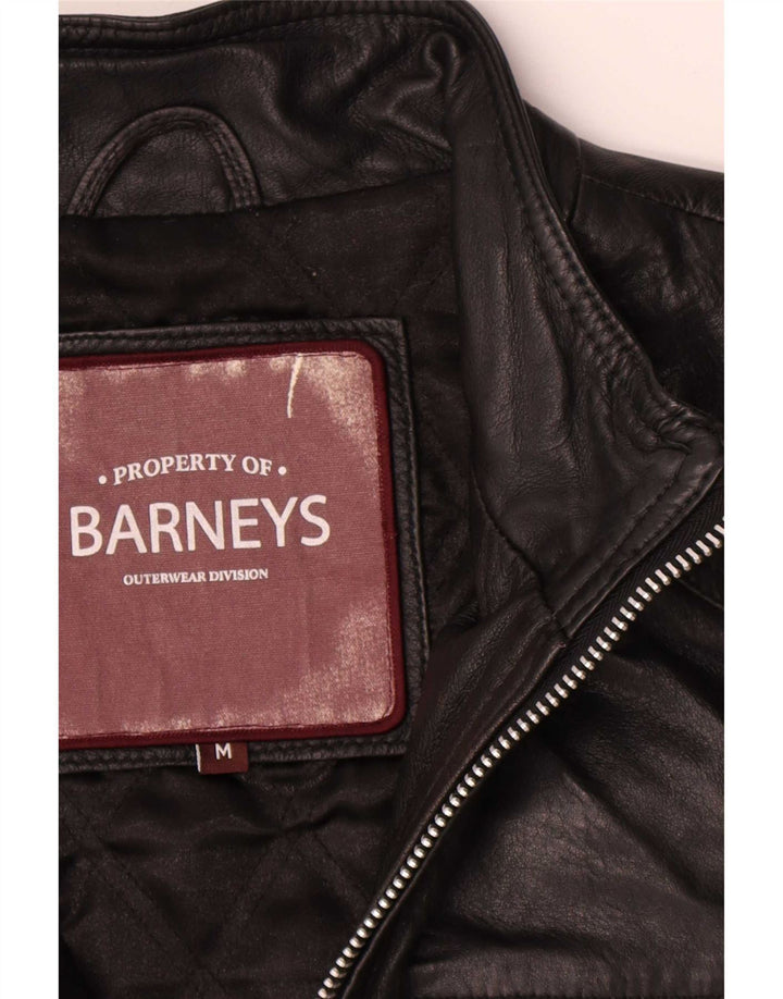 Jachetă de piele BARNEYS pentru bărbați UK 38 Medium Black